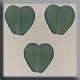 12277 Glass Treasures-Channeled Heart 8mm Matte Tourmaline (Qty. 3) THUMBNAIL